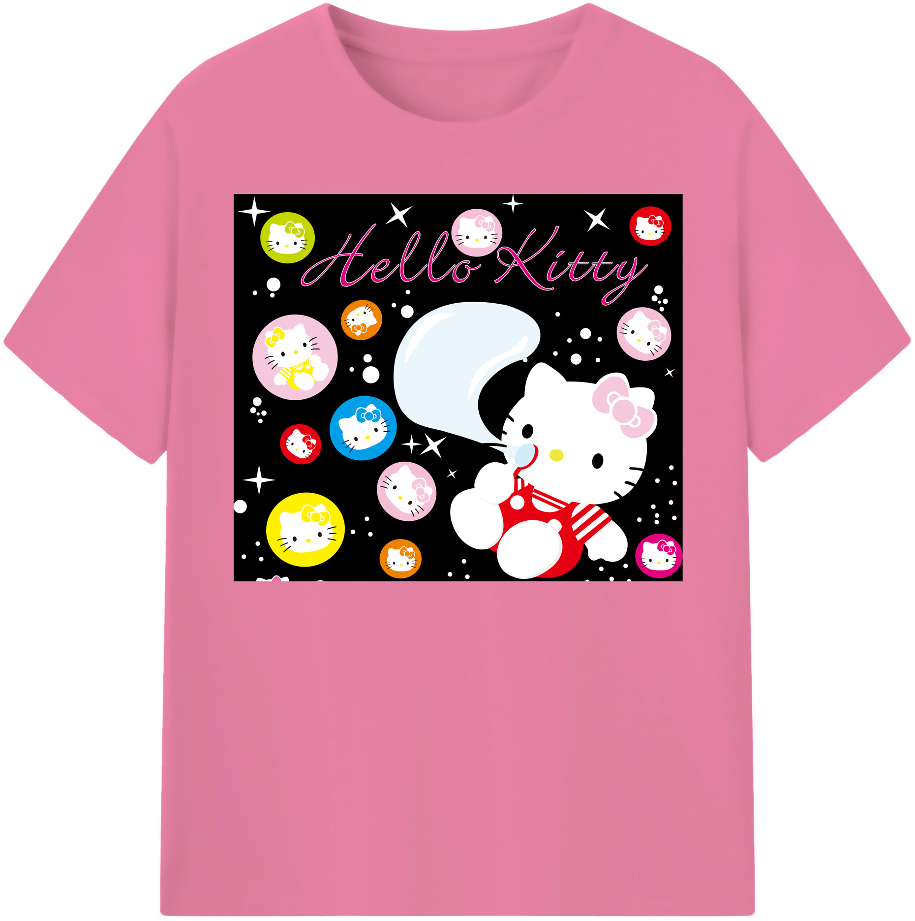 （画像用） Hello Kitty ハローキティ 綿100％半袖Tシャツ（フロントプリント）
